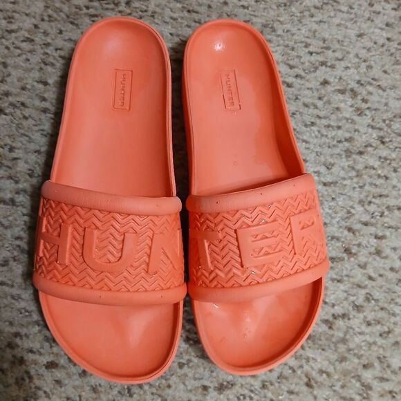 HUNTER Slide sandals Logo Orange Size see below Waterproof Material - Picture 3 of 14